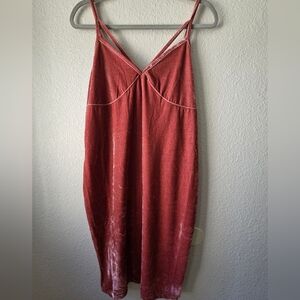 Mauve Pink Crushed Velvet Strappy Dress IRIS Size 2XL
